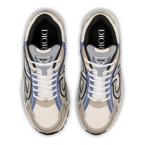 Baskets running – Crème, beige et bleu