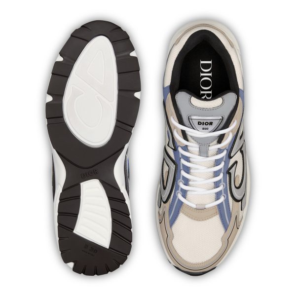 Baskets running – Crème, beige et bleu