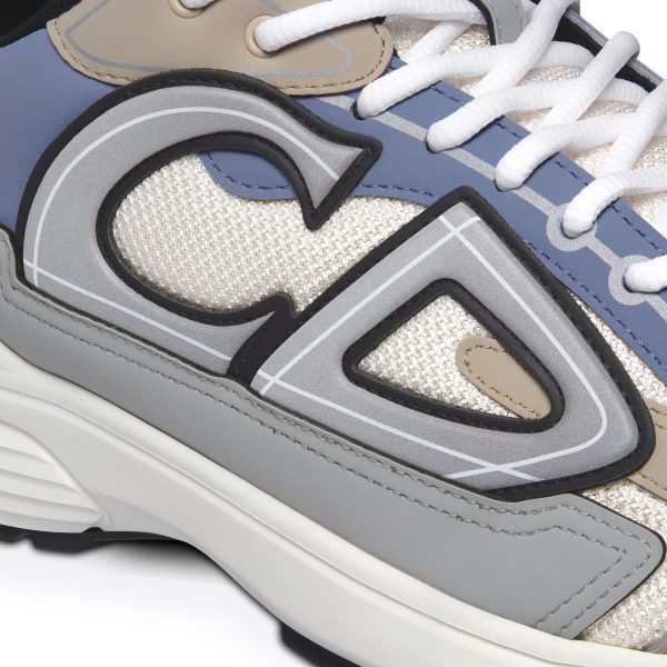 Baskets running – Crème, beige et bleu